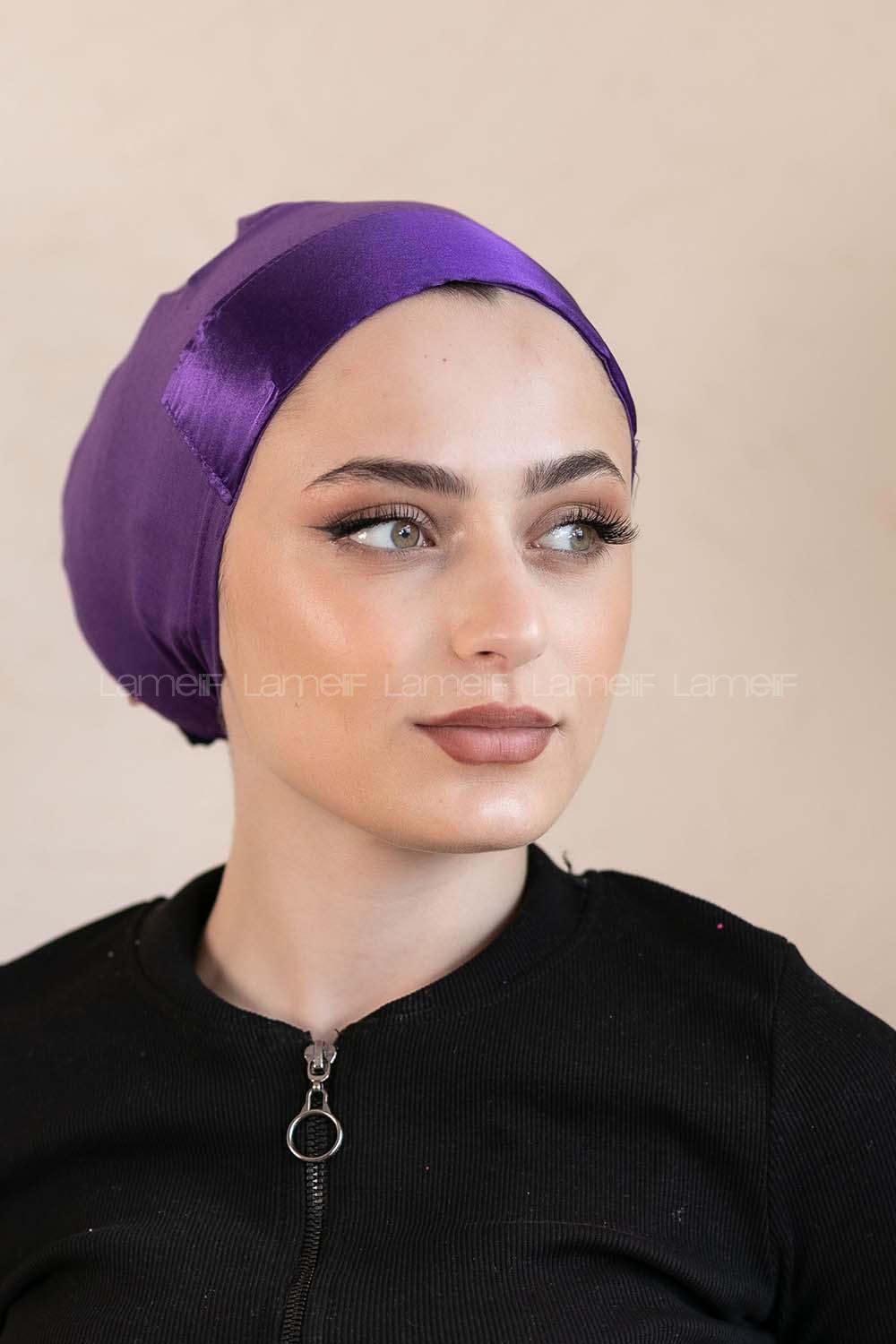 Modalamelif Penye Üstü Saten Bone Mor