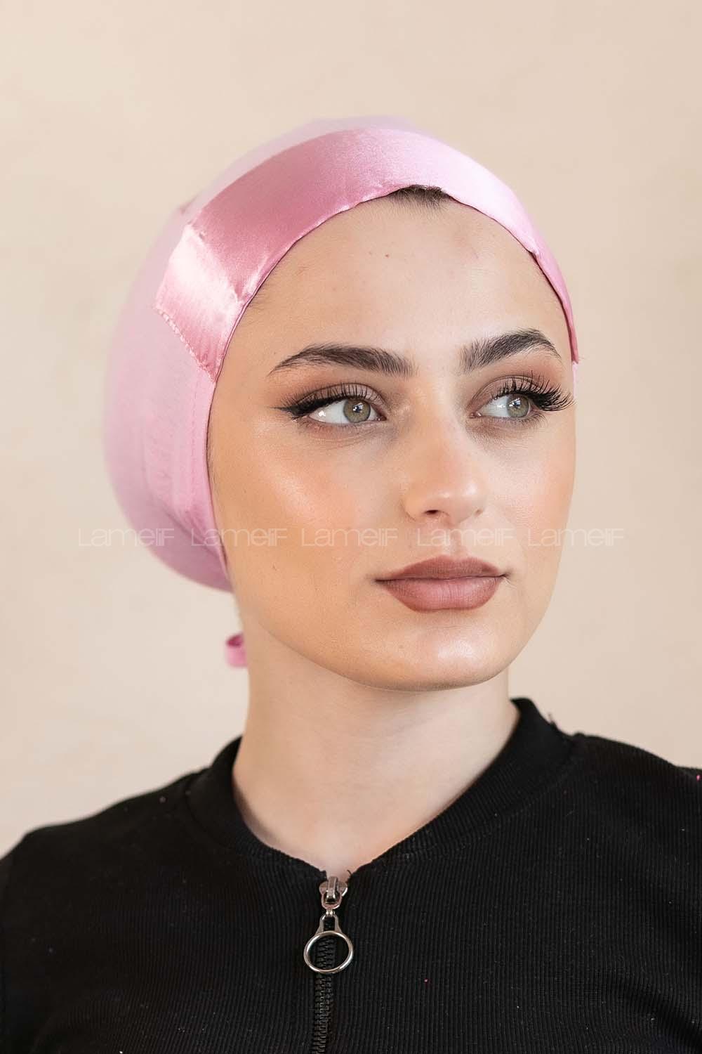 Modalamelif Penye Üstü Saten Bone Şeker Pembe