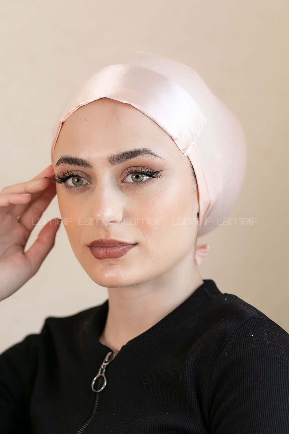 Modalamelif Penye Üstü Saten Bone Toz Pembe