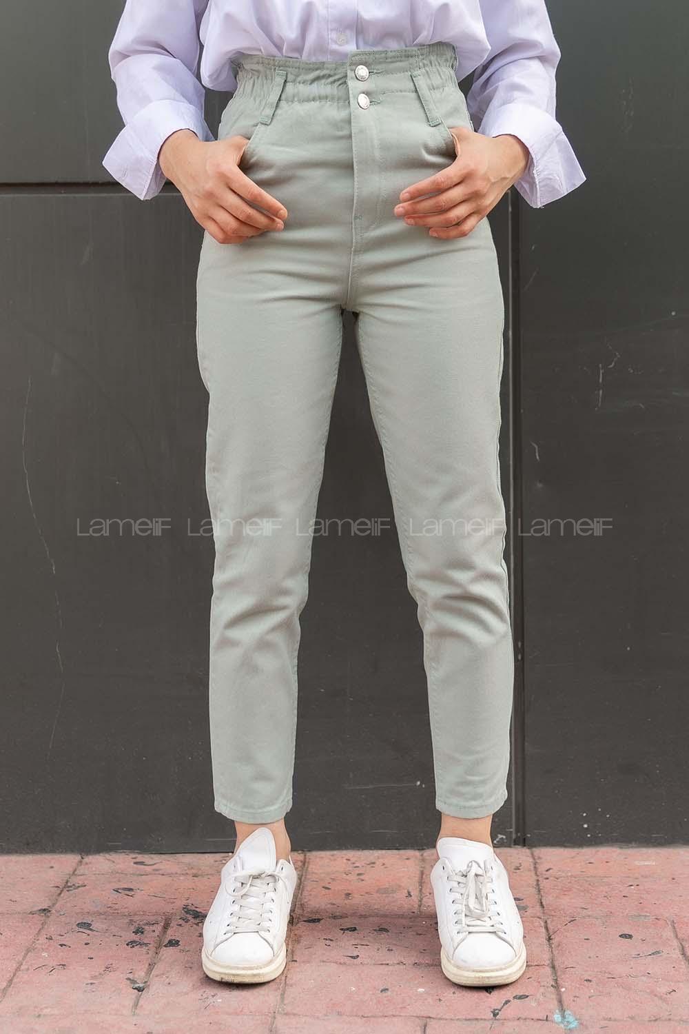 Modalamelif Bel Lastikli Boru Paça Jean Mint