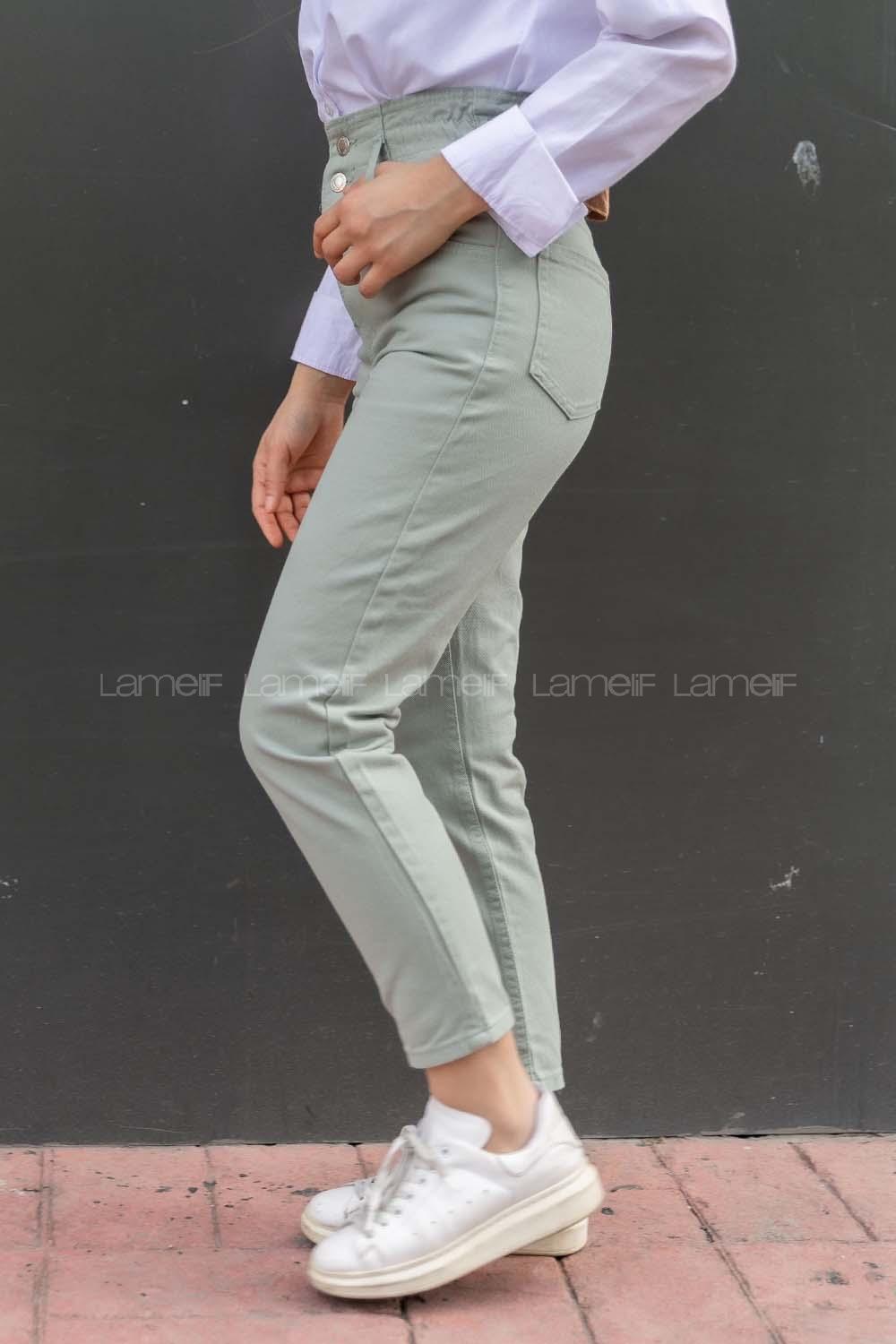 Modalamelif Bel Lastikli Boru Paça Jean Mint