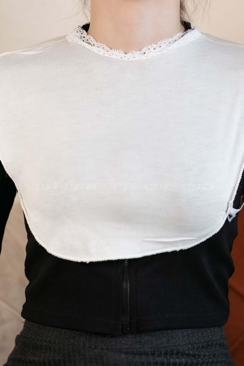 Modalamelif Dantelli Penye Boyunluk Krem