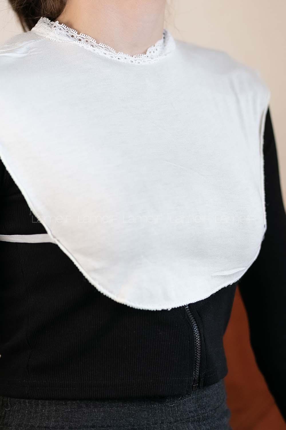 Modalamelif Dantelli Penye Boyunluk Krem