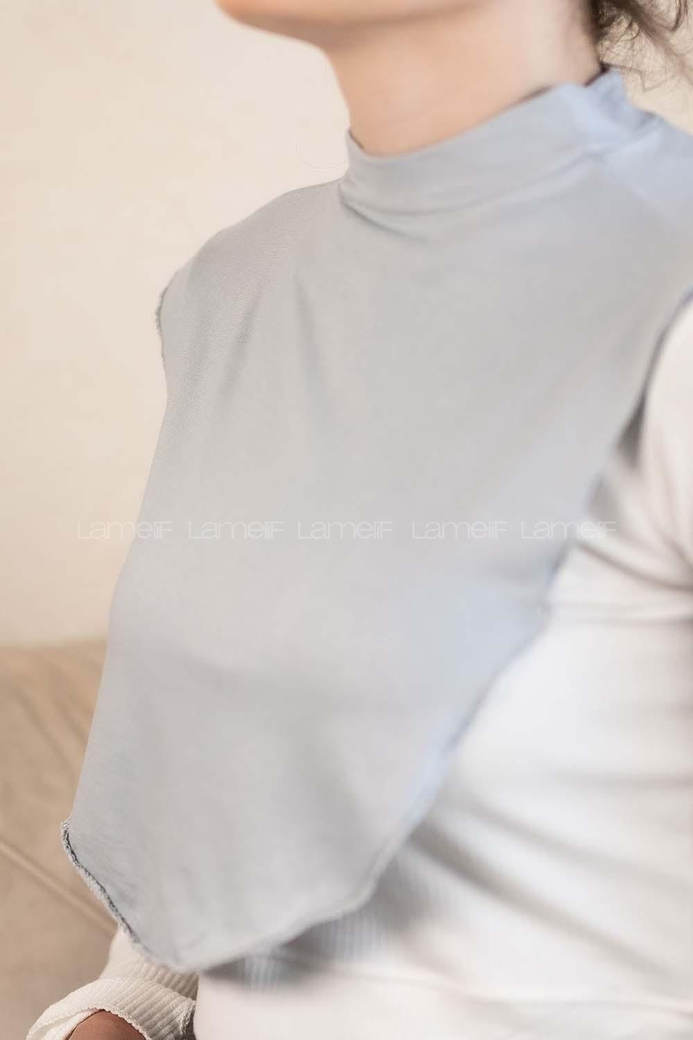 Modalamelif Düz Penye Boyunluk Gümüş Gri