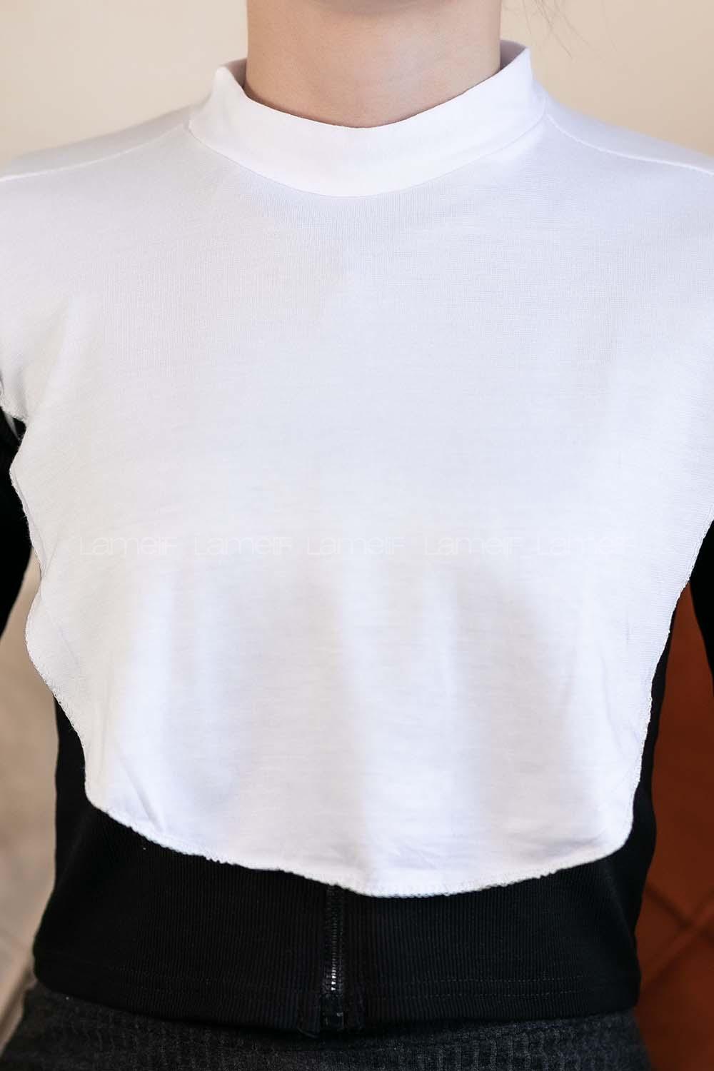 Lamelif Düz Penye Boyunluk Kırık Beyaz