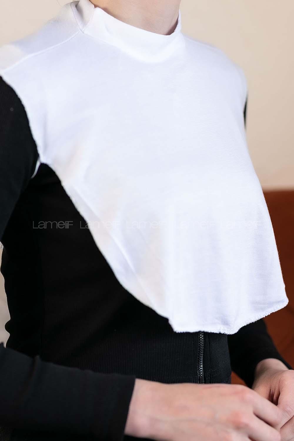 Lamelif Düz Penye Boyunluk Kırık Beyaz