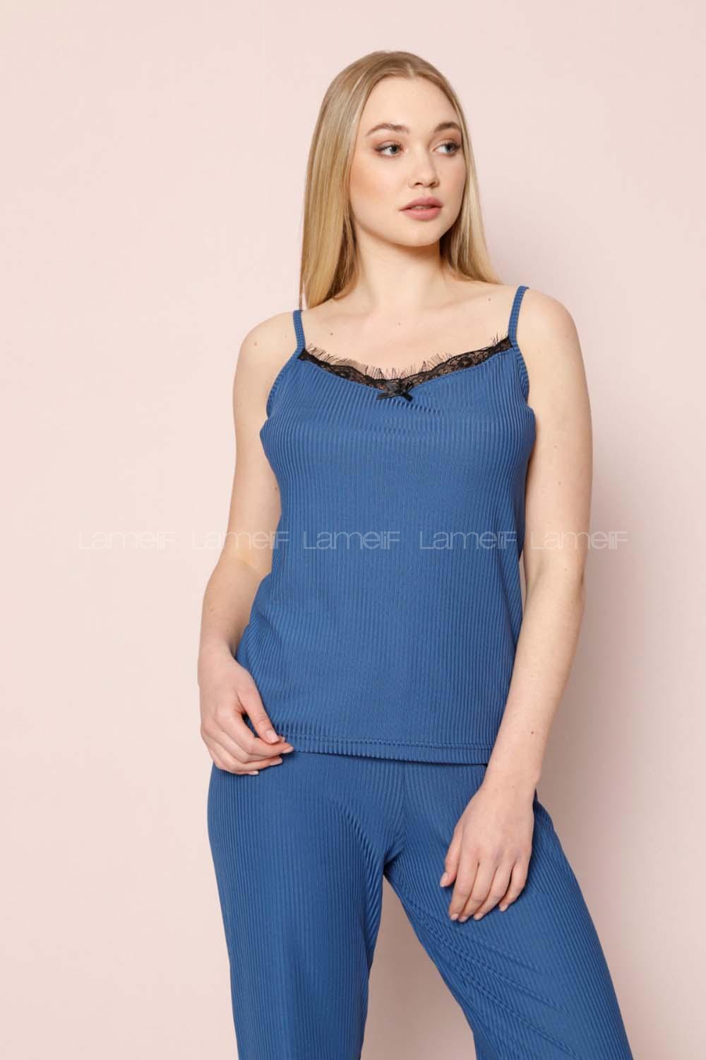 Modalamelif İndigo Askılı Pijama Takımı