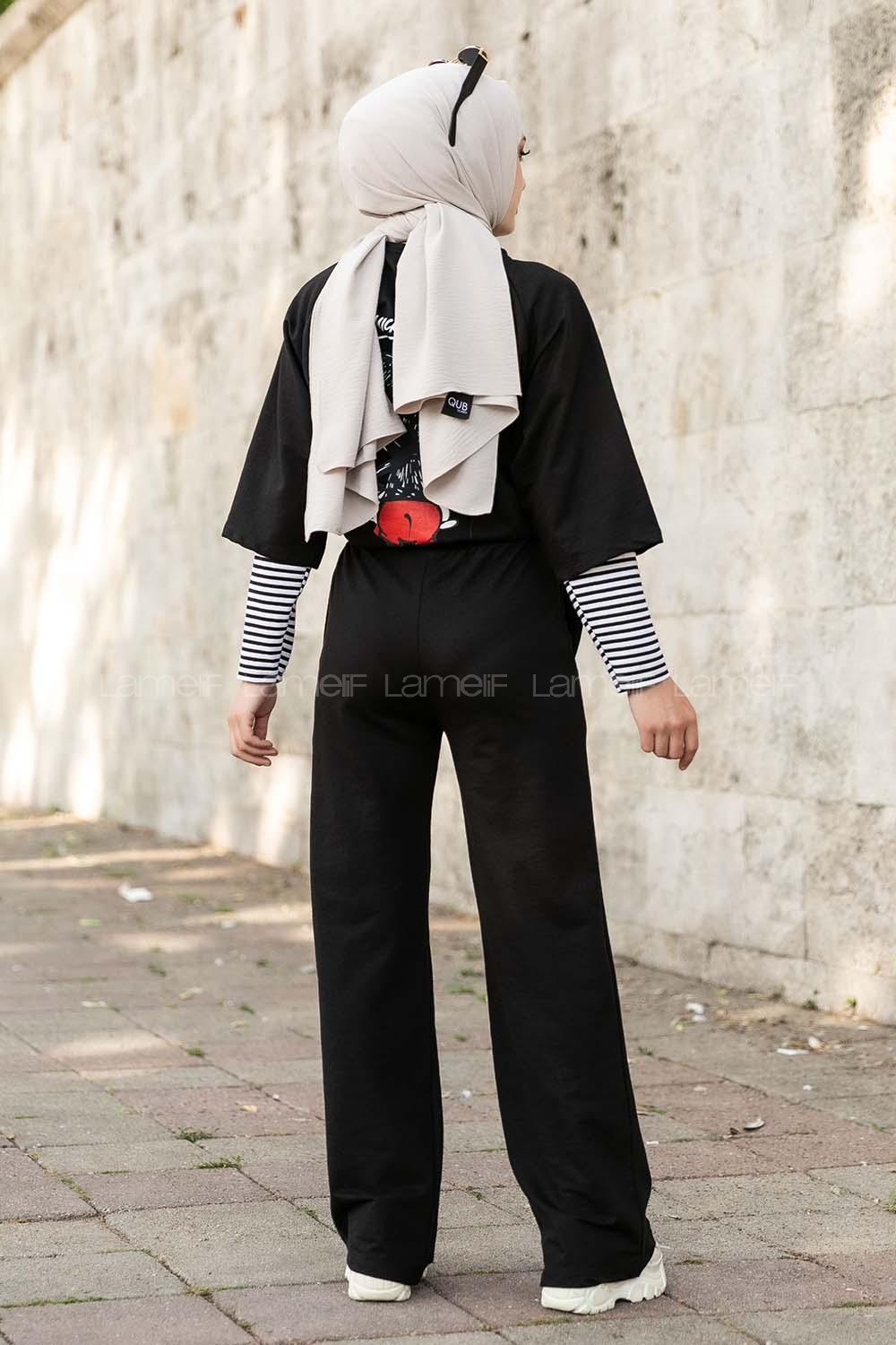 Modalamelif Mıckey Mouse Baskılı  İkili Takım Siyah