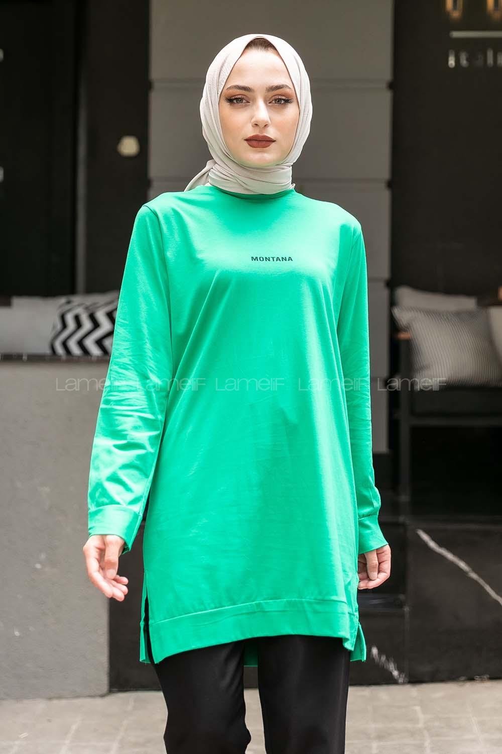 Modalamelif Montana Baskılı Tunik Yeşil