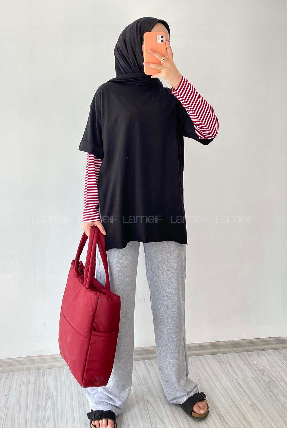 Modalamelif Oversize T-Shirt Siyah