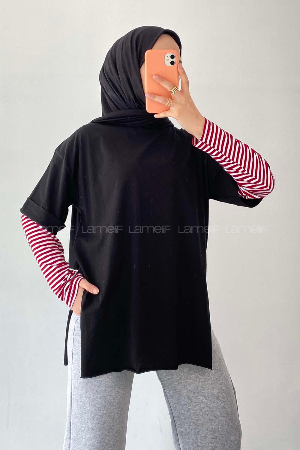 Modalamelif Oversize T-Shirt Siyah