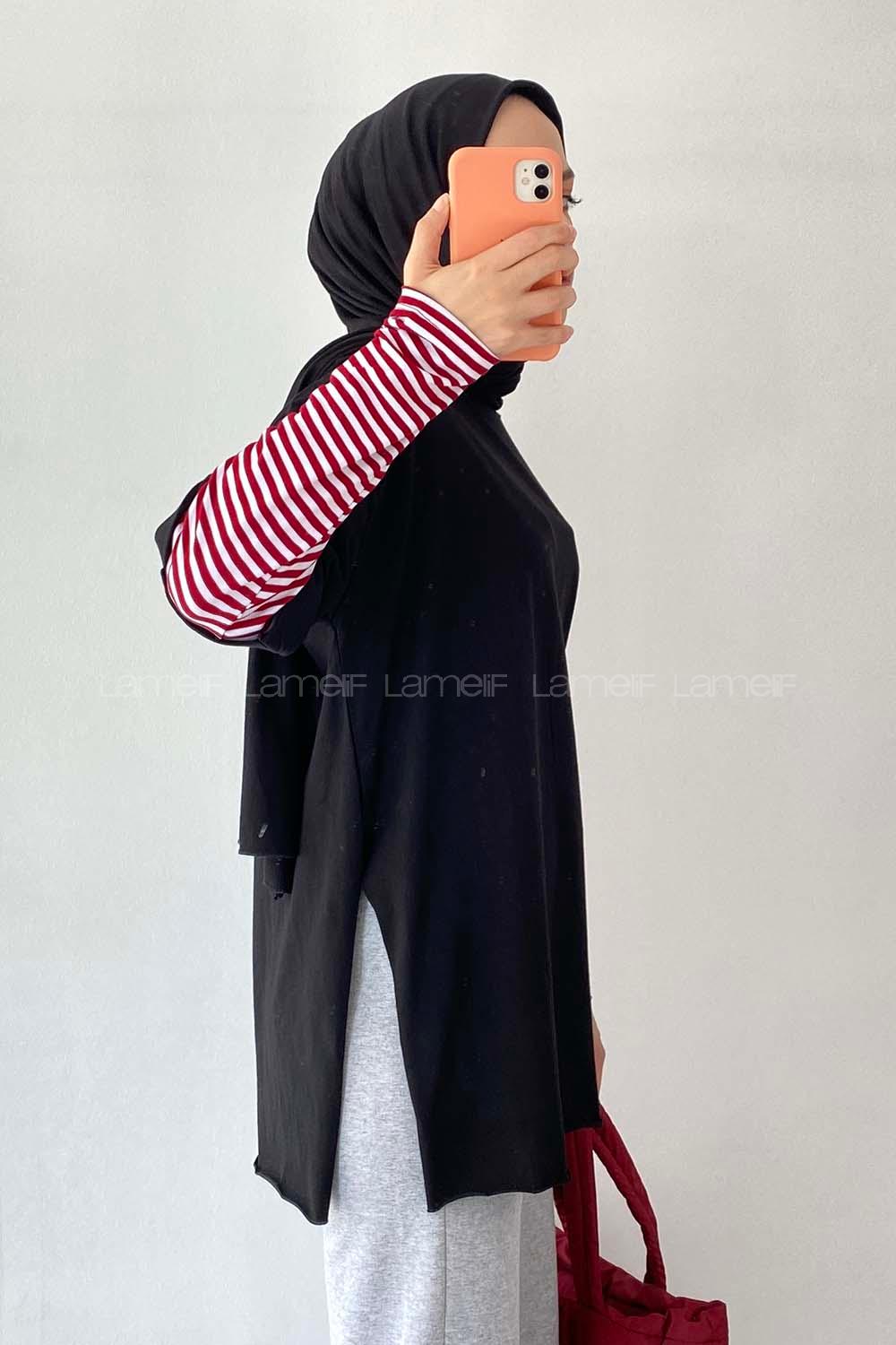 Modalamelif Oversize T-Shirt Siyah