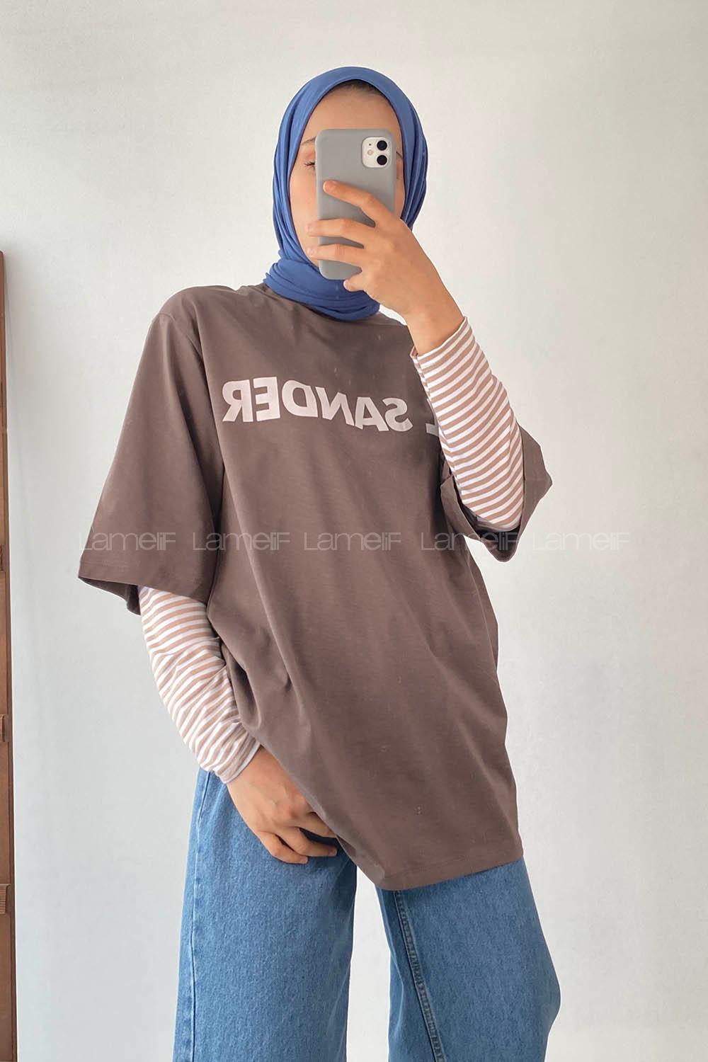 Modalamelif Jıl Sander Oversize T-Shirt Soft Kahve