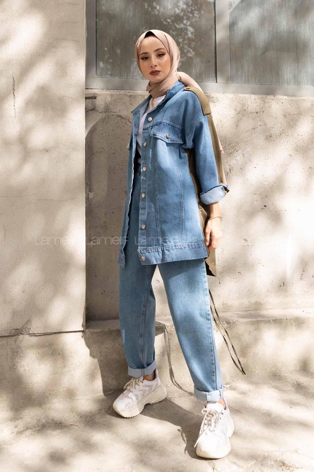 Modalamelif Yan Gizli cepli Garnili Ceket Haki