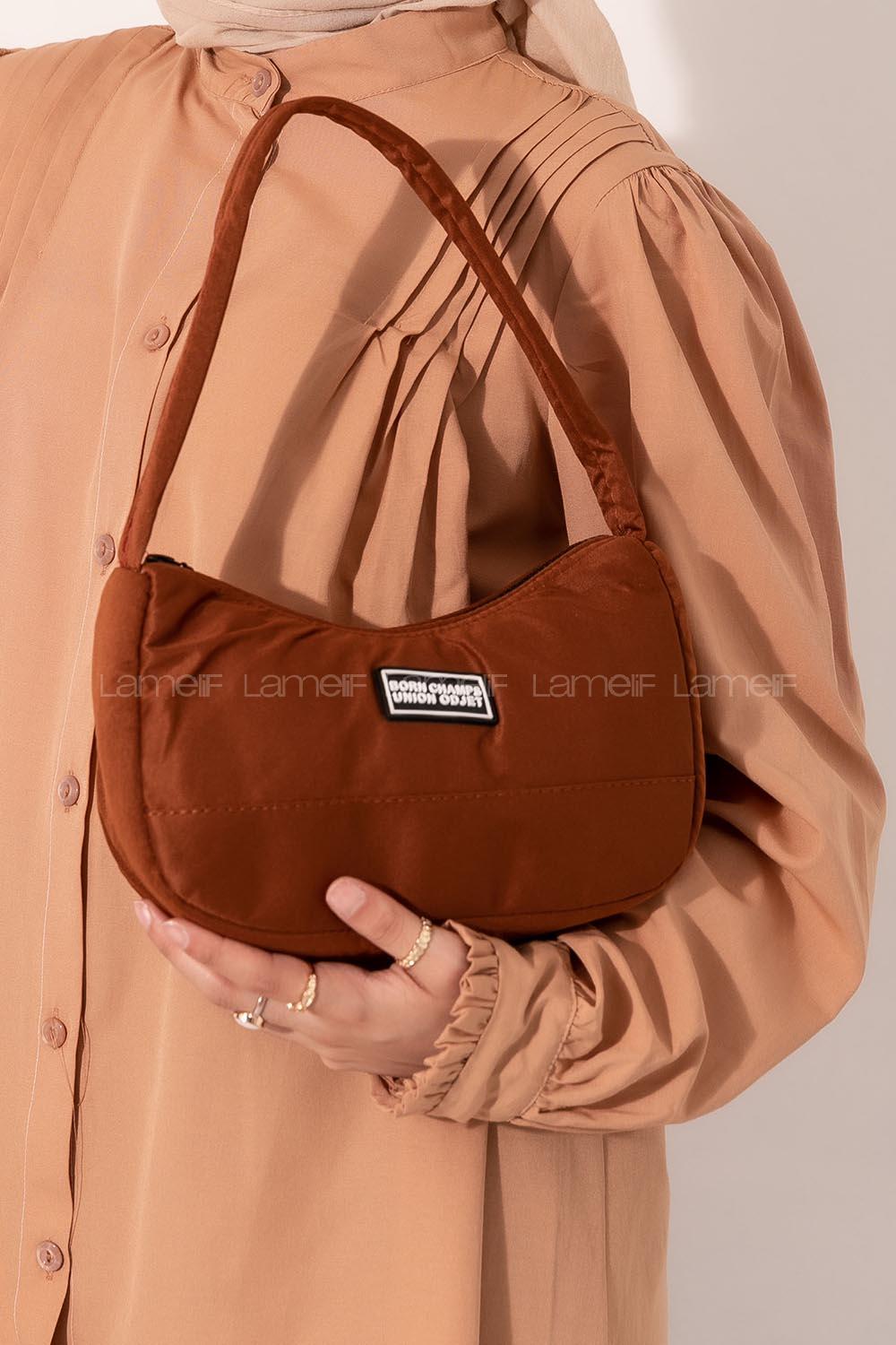 Tan Buckle Skin Hand Bag Bag