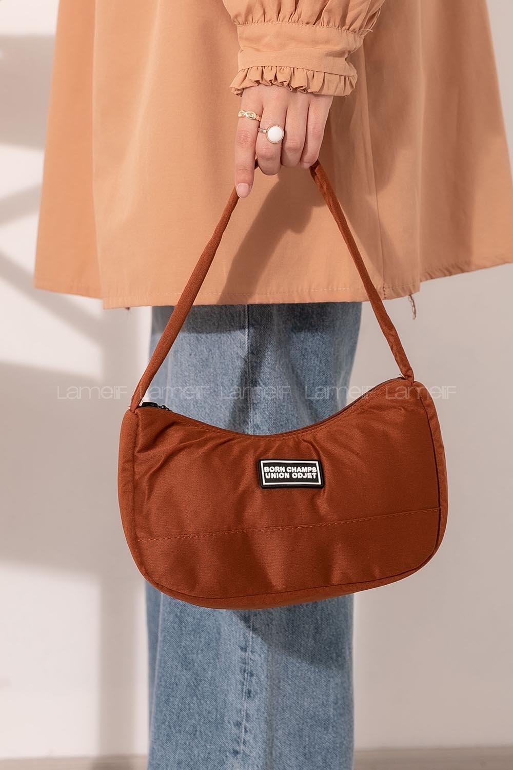 Tan Buckle Skin Hand Bag Bag