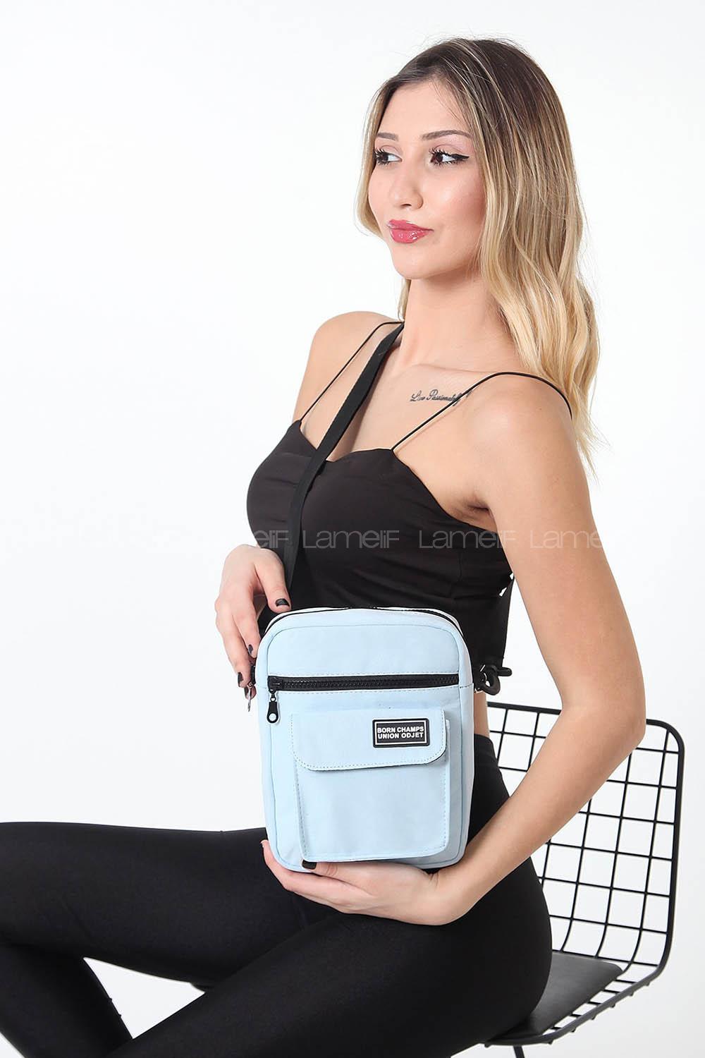 Lamelif Union Model  Çanta Buz Mavisi