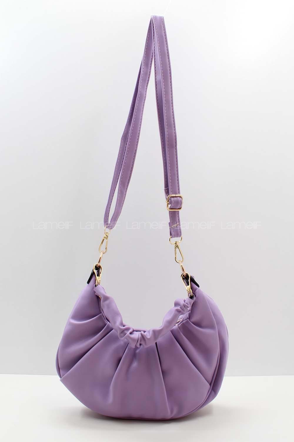 Modalamelif Kadın  Pİleli Der Kulplu El Omuz Bottega Lila