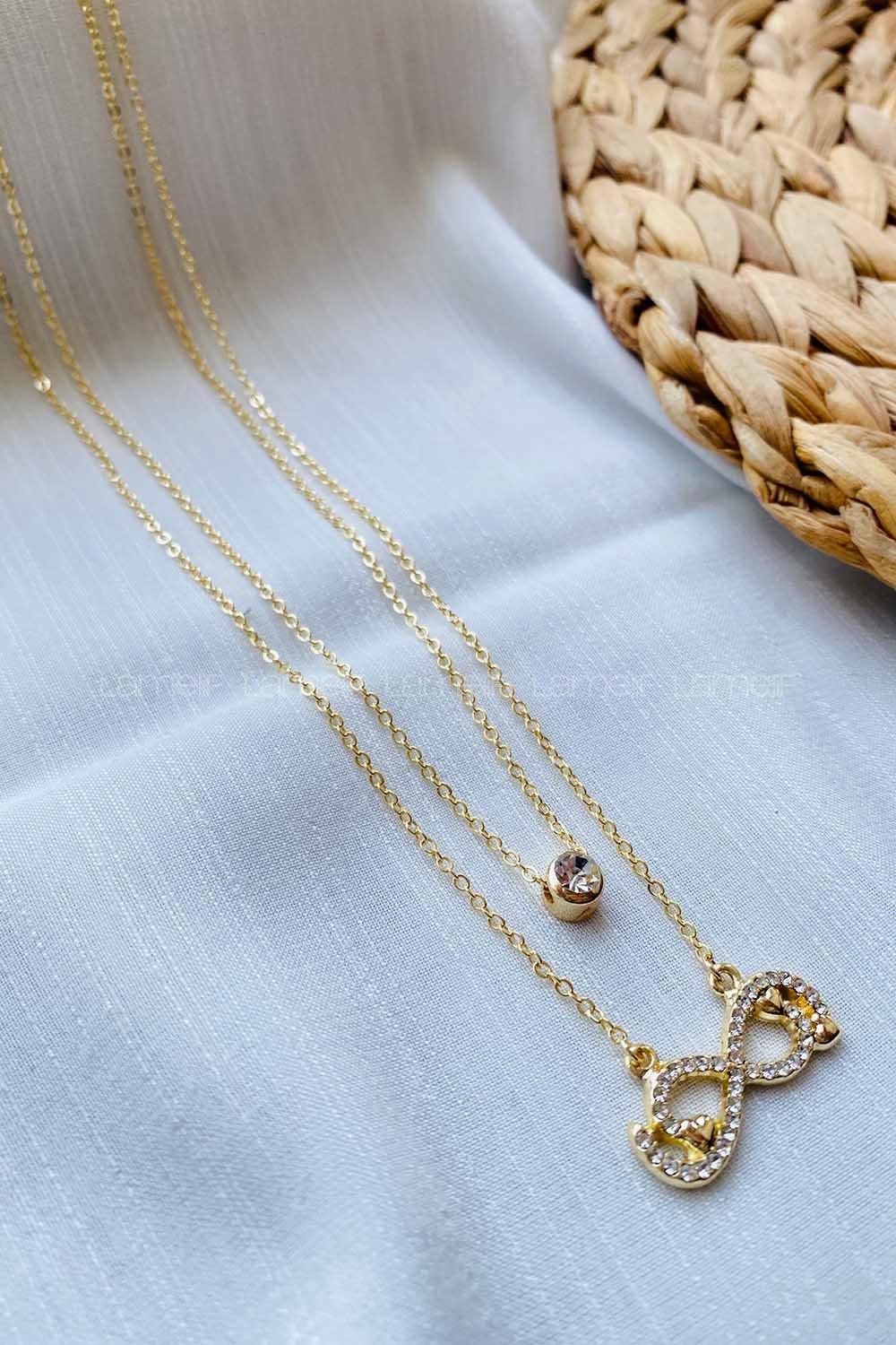 Modalamelif Sonsuzluk Gold Kolye