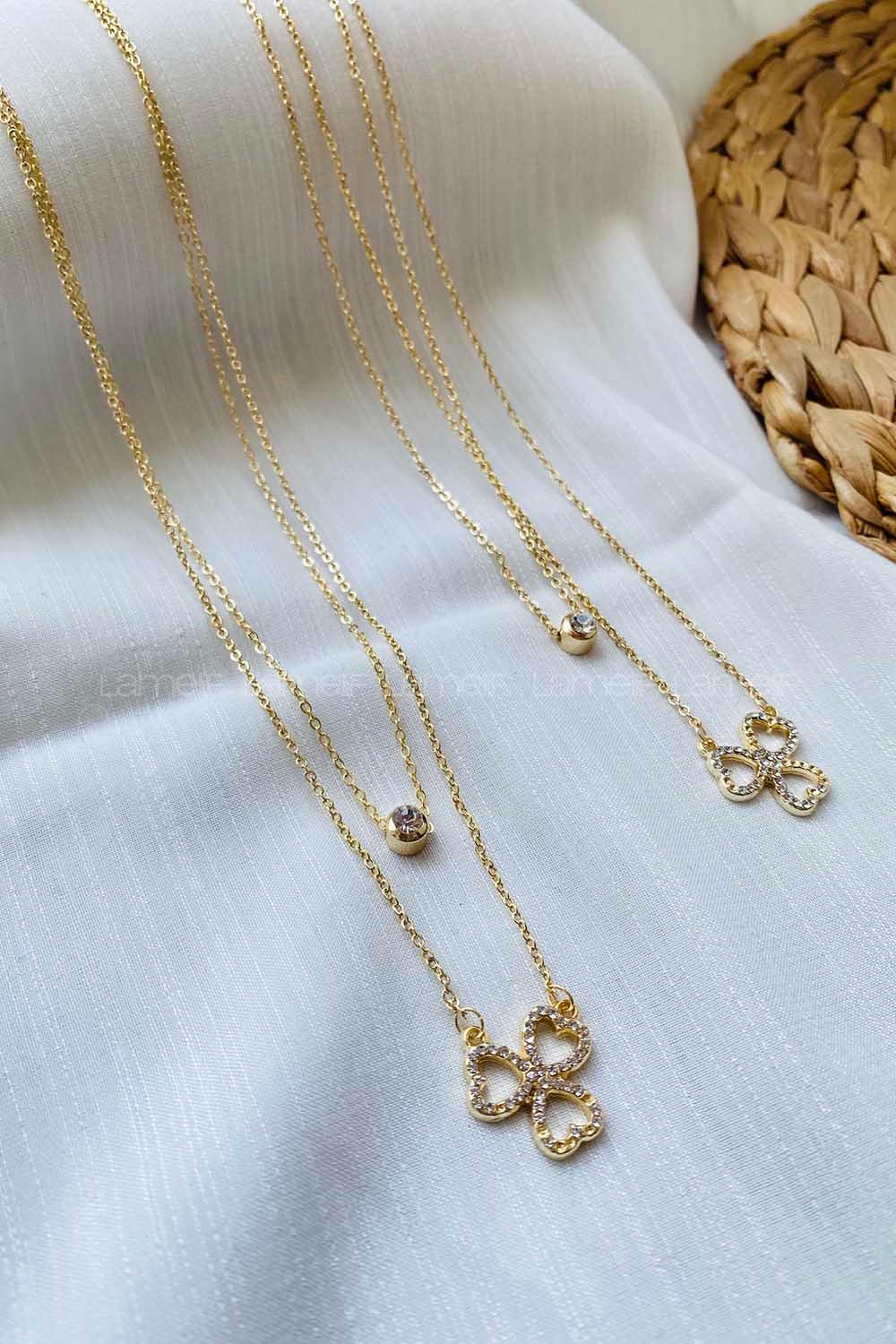 Modalamelif Yonca Gold Kolye