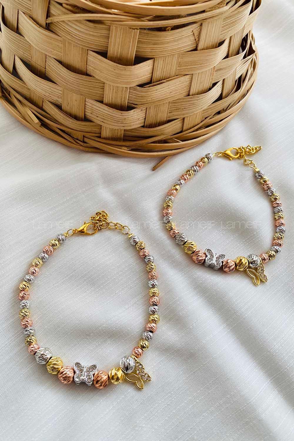 Modalamelif Dorika Boncuk Gümüş Kelebek Bileklik