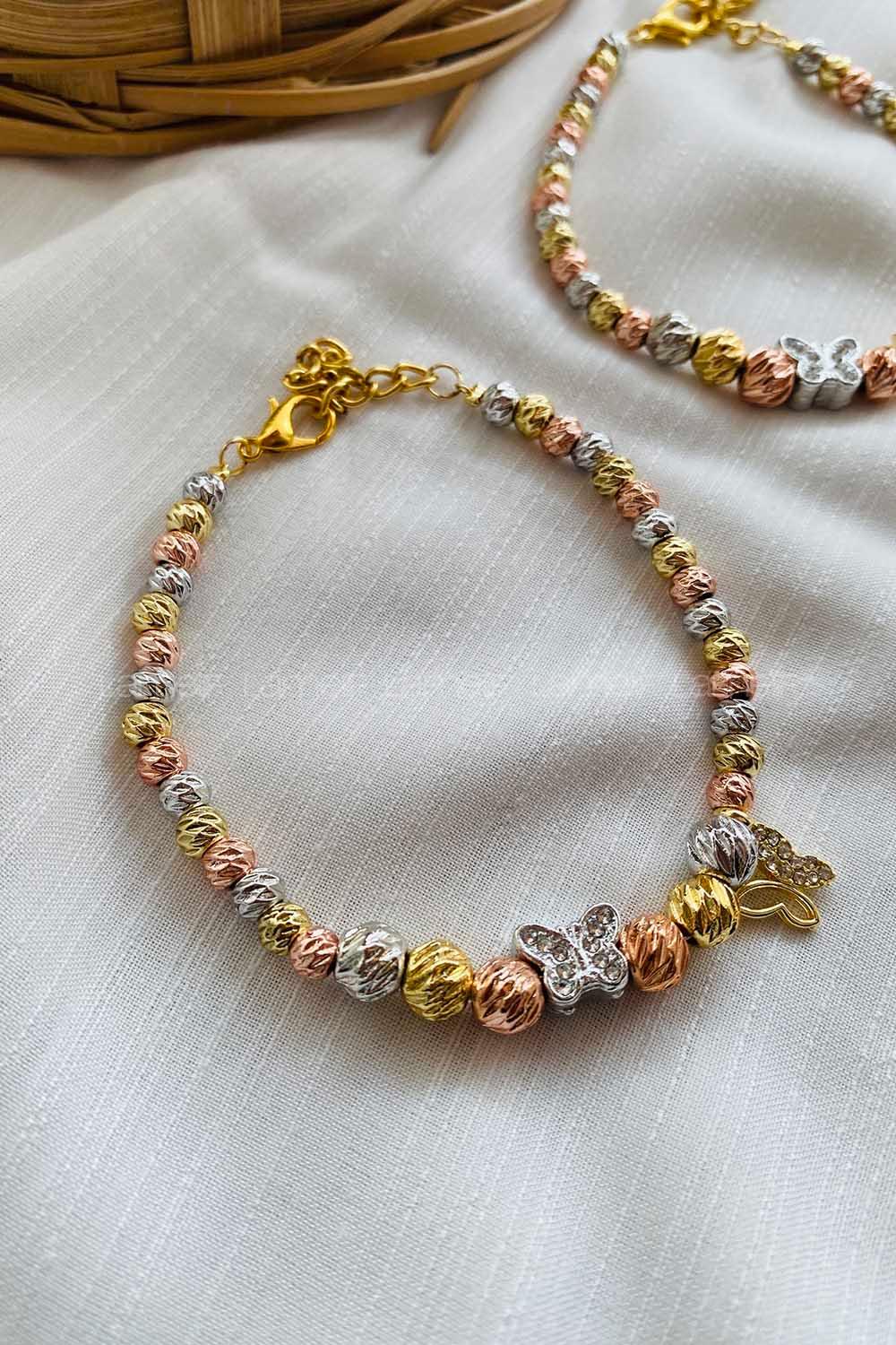 Modalamelif Dorika Boncuk Gümüş Kelebek Bileklik