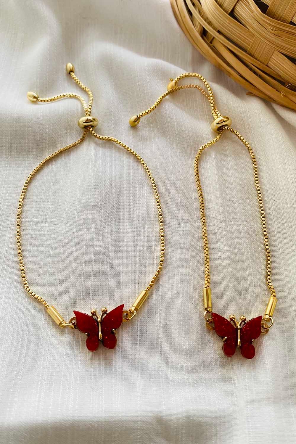Modalamelif Kırmızı Kelebek Bileklik