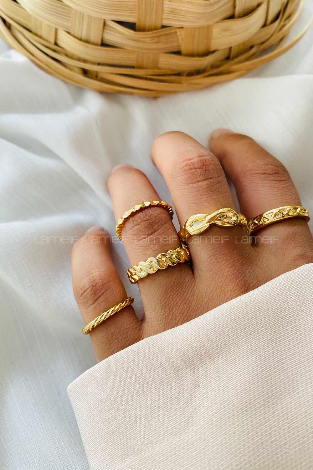 Modalamelif Osse 5li Eklem Set Yüzük