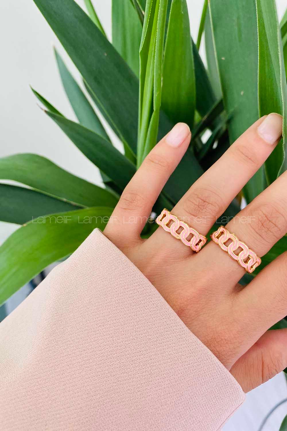 Modalamelif Pudra Mineli Burgu Yüzük