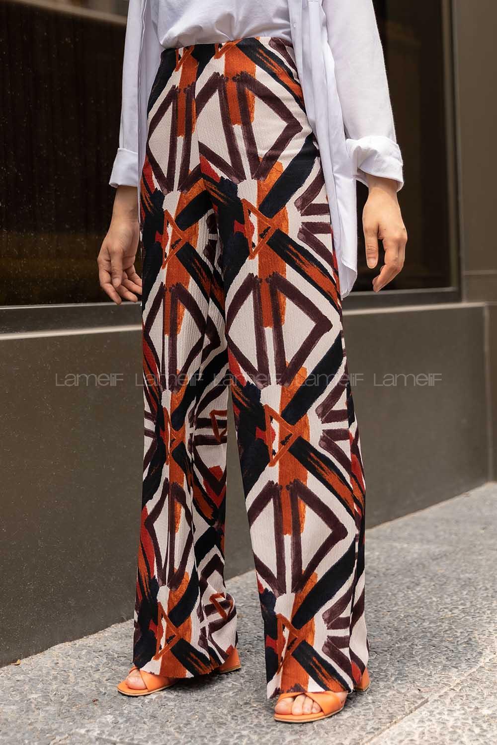 Modalamelif Bel Lastikli Bürümcük Kumaş Salaş Pantolon