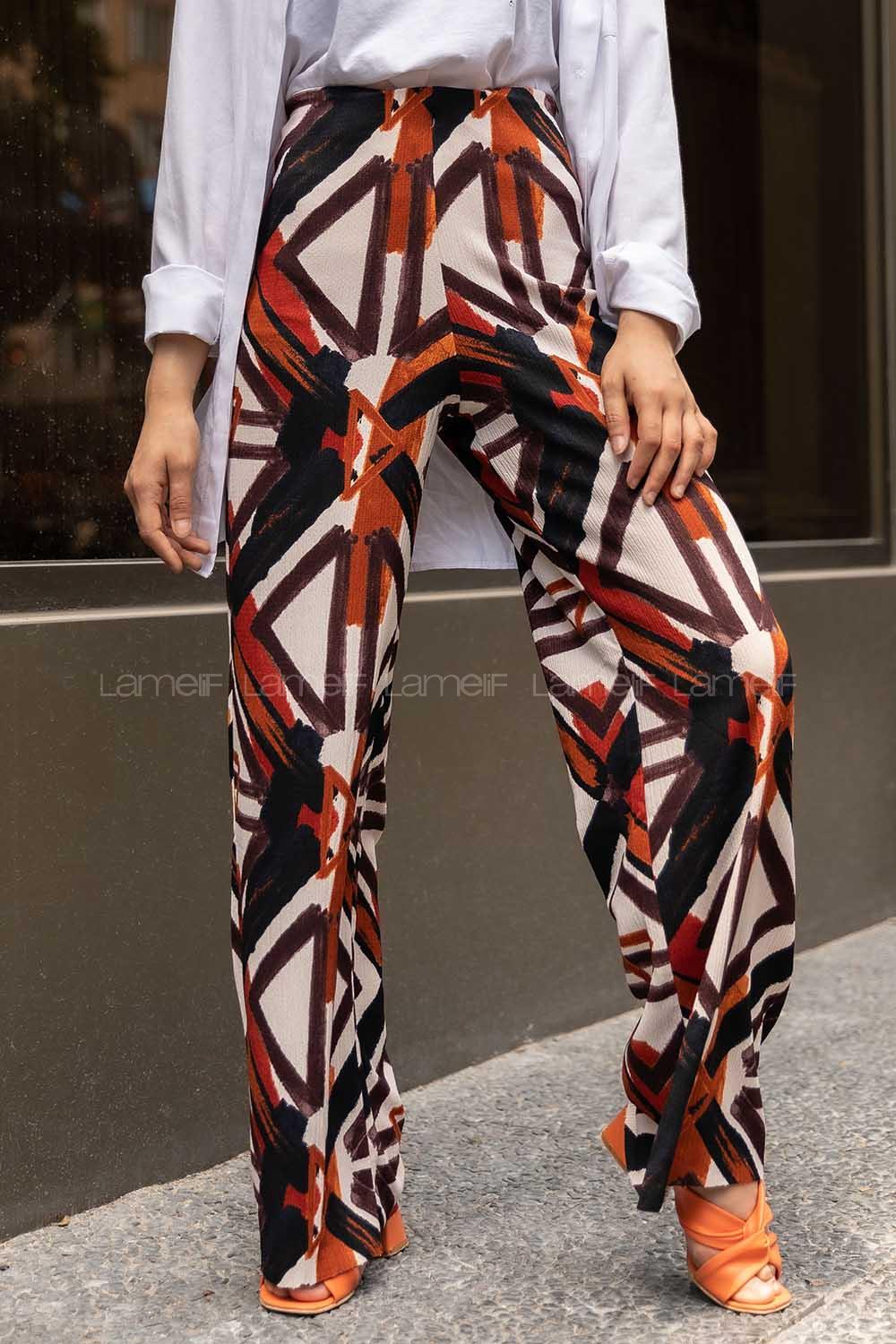 Modalamelif Bel Lastikli Bürümcük Kumaş Salaş Pantolon