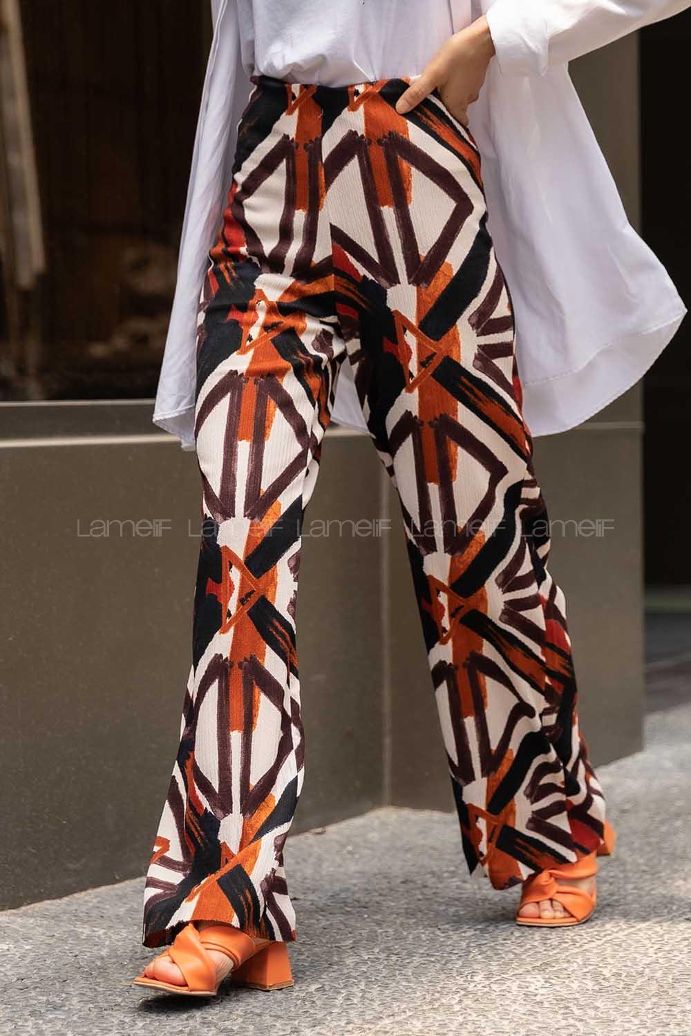 Modalamelif Bel Lastikli Bürümcük Kumaş Salaş Pantolon