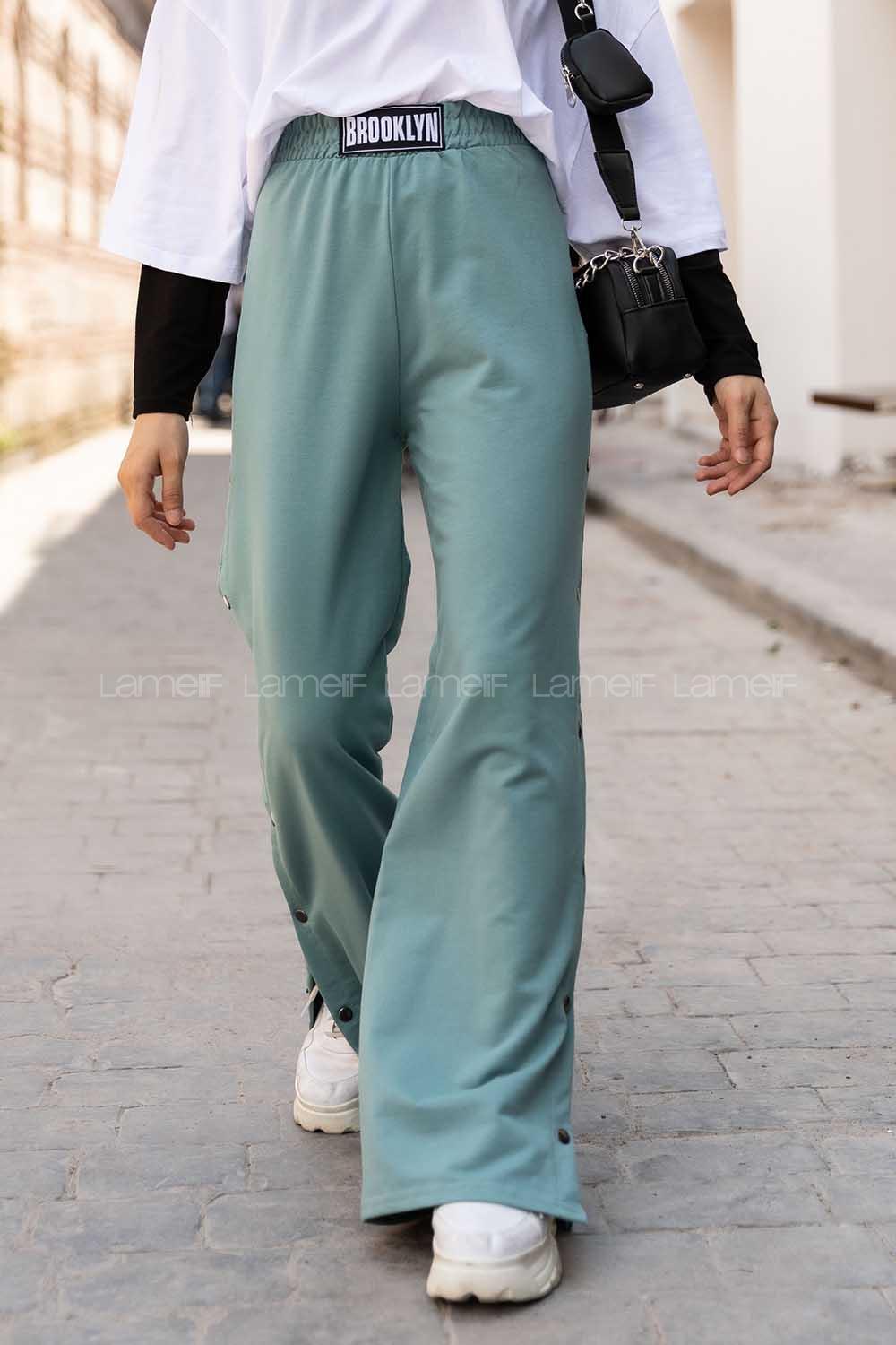 Modalamelif Brooklyn Yanı Çıtçıtlı Eşofman Çağla Yeşili