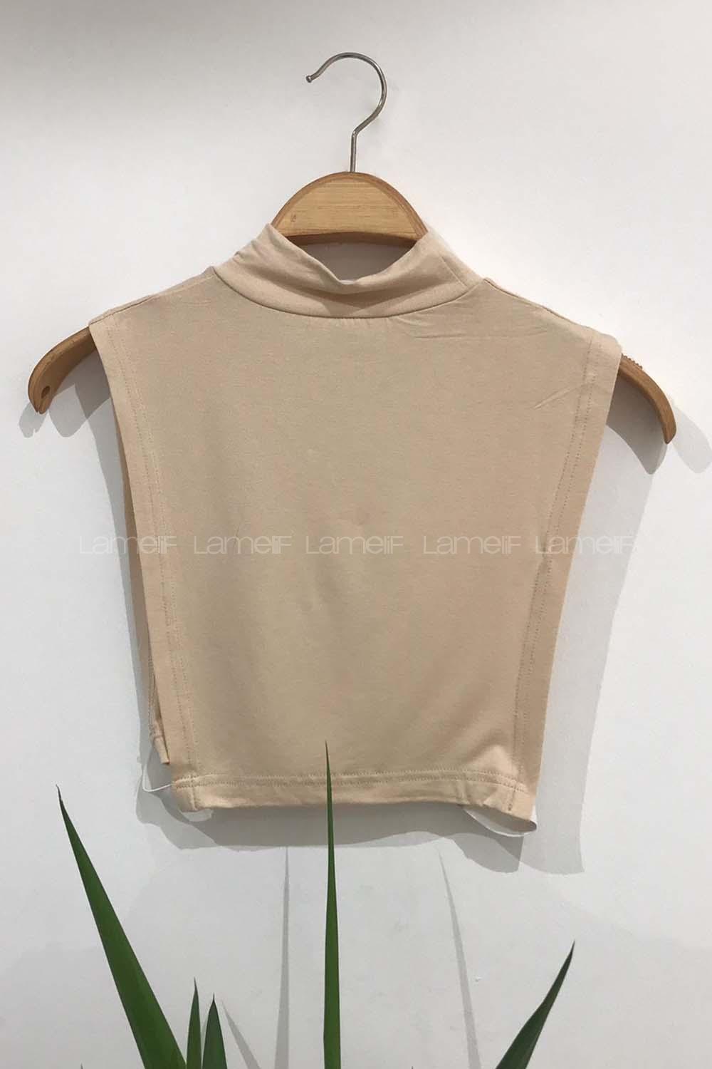 Modalamelif Düz Renk Sıfır Kol İçlik Bej