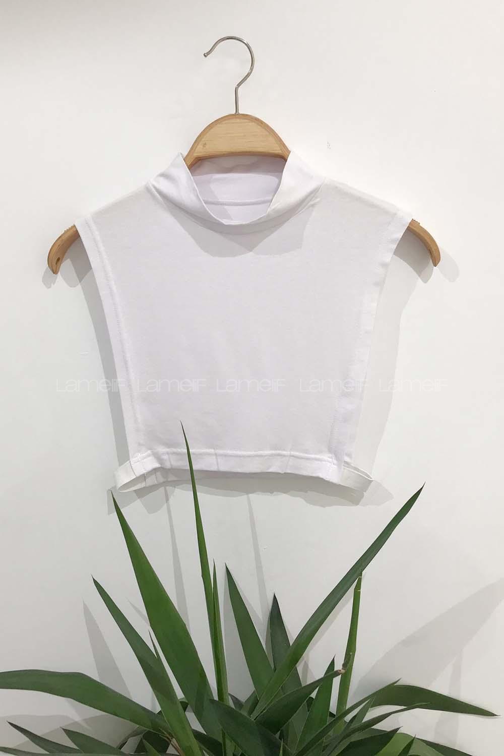 Modalamelif Düz Renk Sıfır Kol İçlik Beyaz