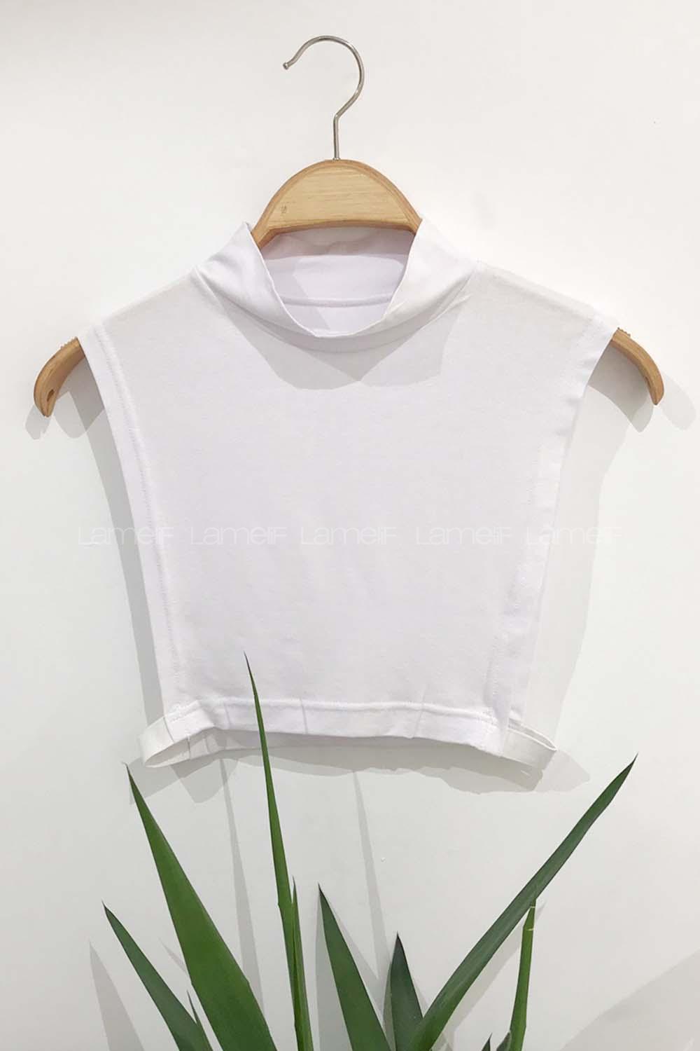 Modalamelif Düz Renk Sıfır Kol İçlik Beyaz