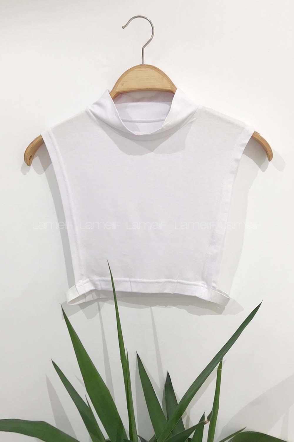 Modalamelif Düz Renk Sıfır Kol İçlik Beyaz