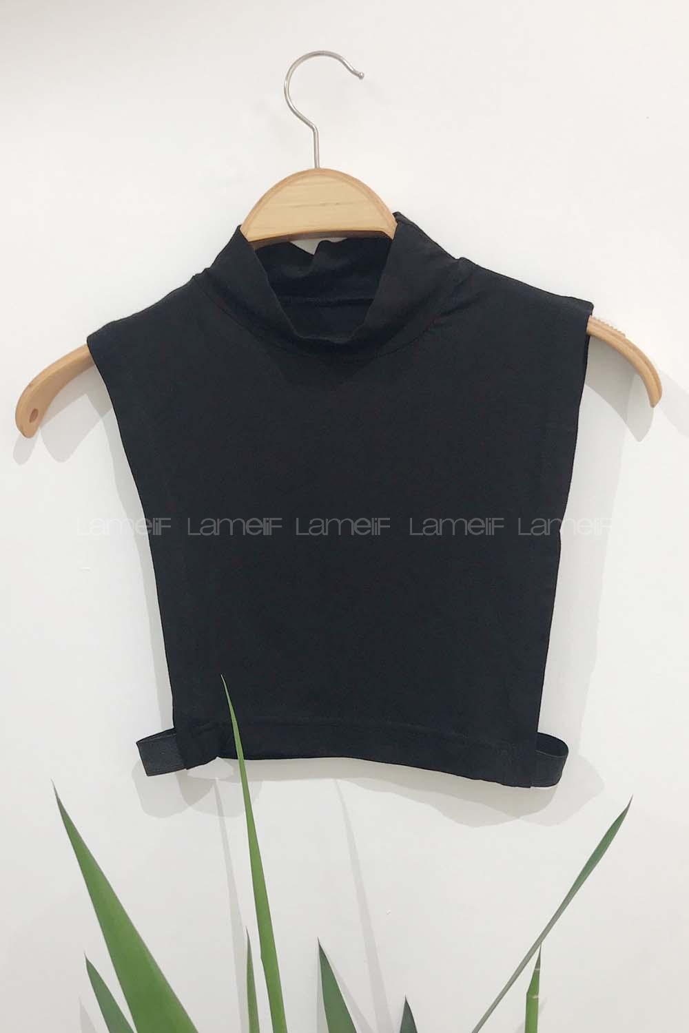 Modalamelif Düz Renk Sıfır Kol İçlik Siyah