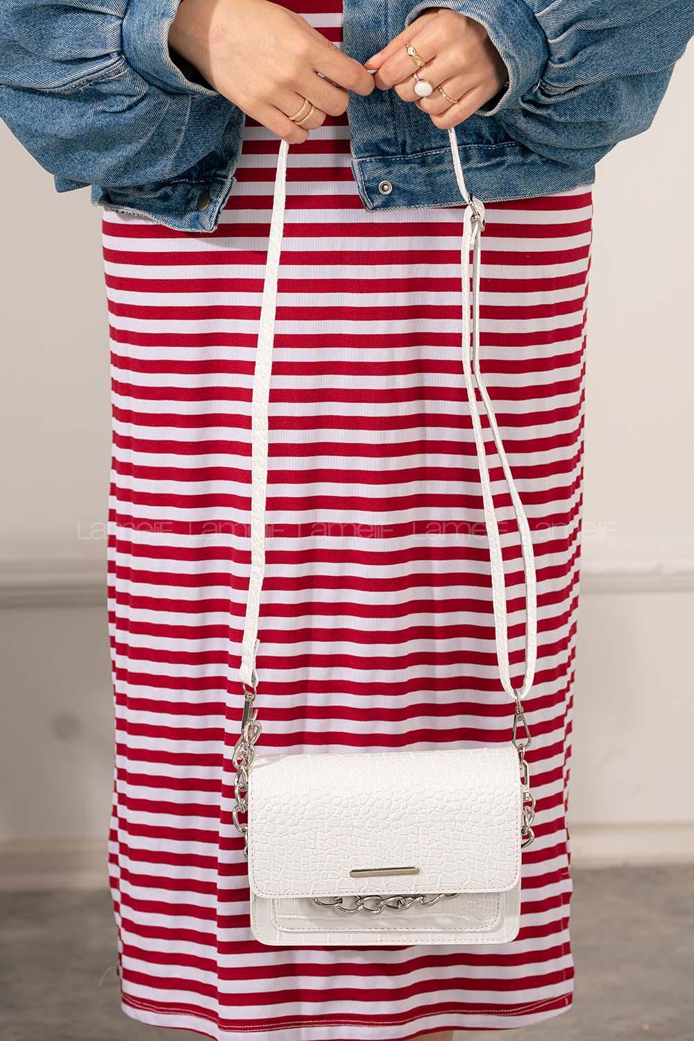 Lamelif Orse Model Aksesuarlı Çanta Beyaz