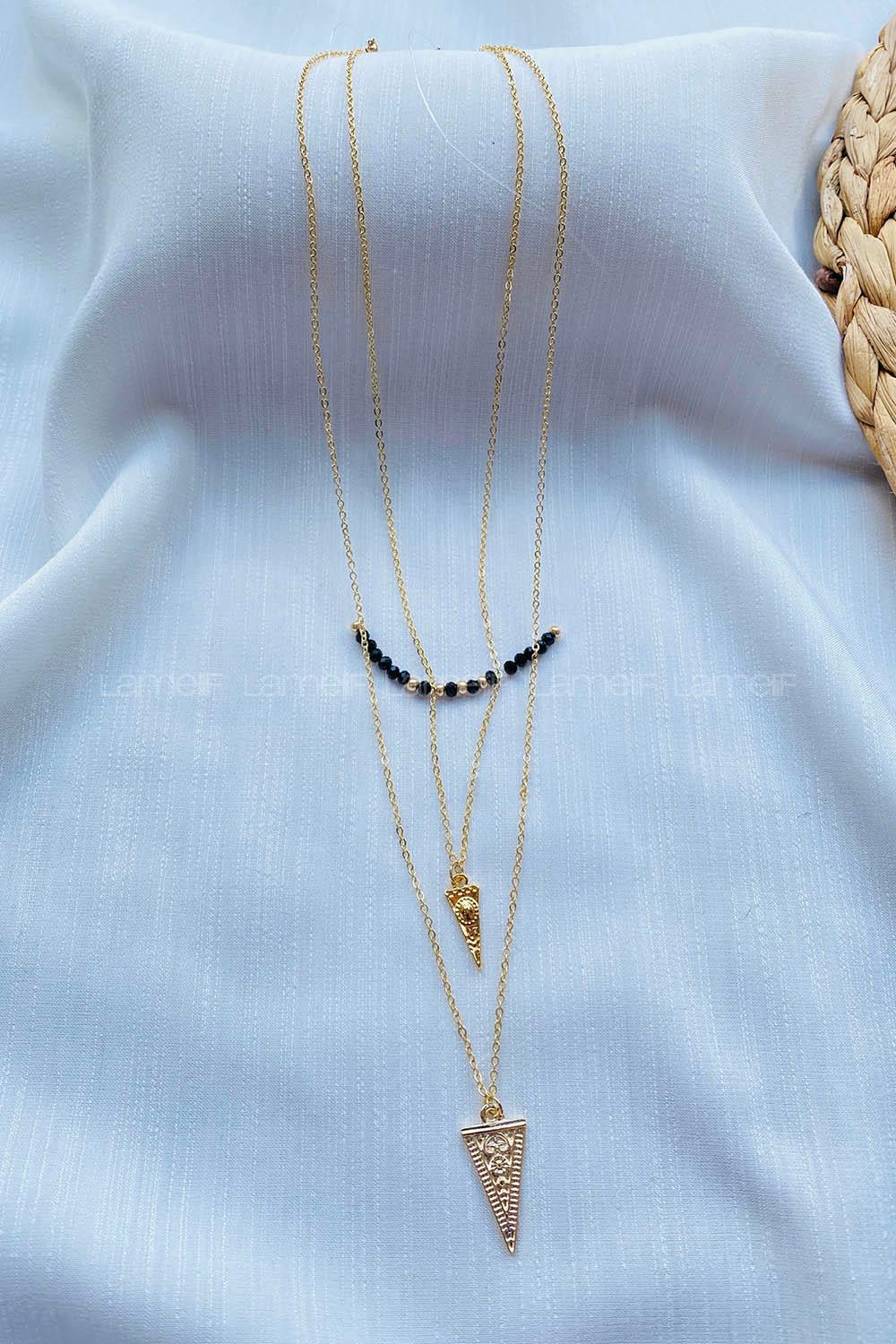 Modalamelif 3lü Geometrik Detay Kolye