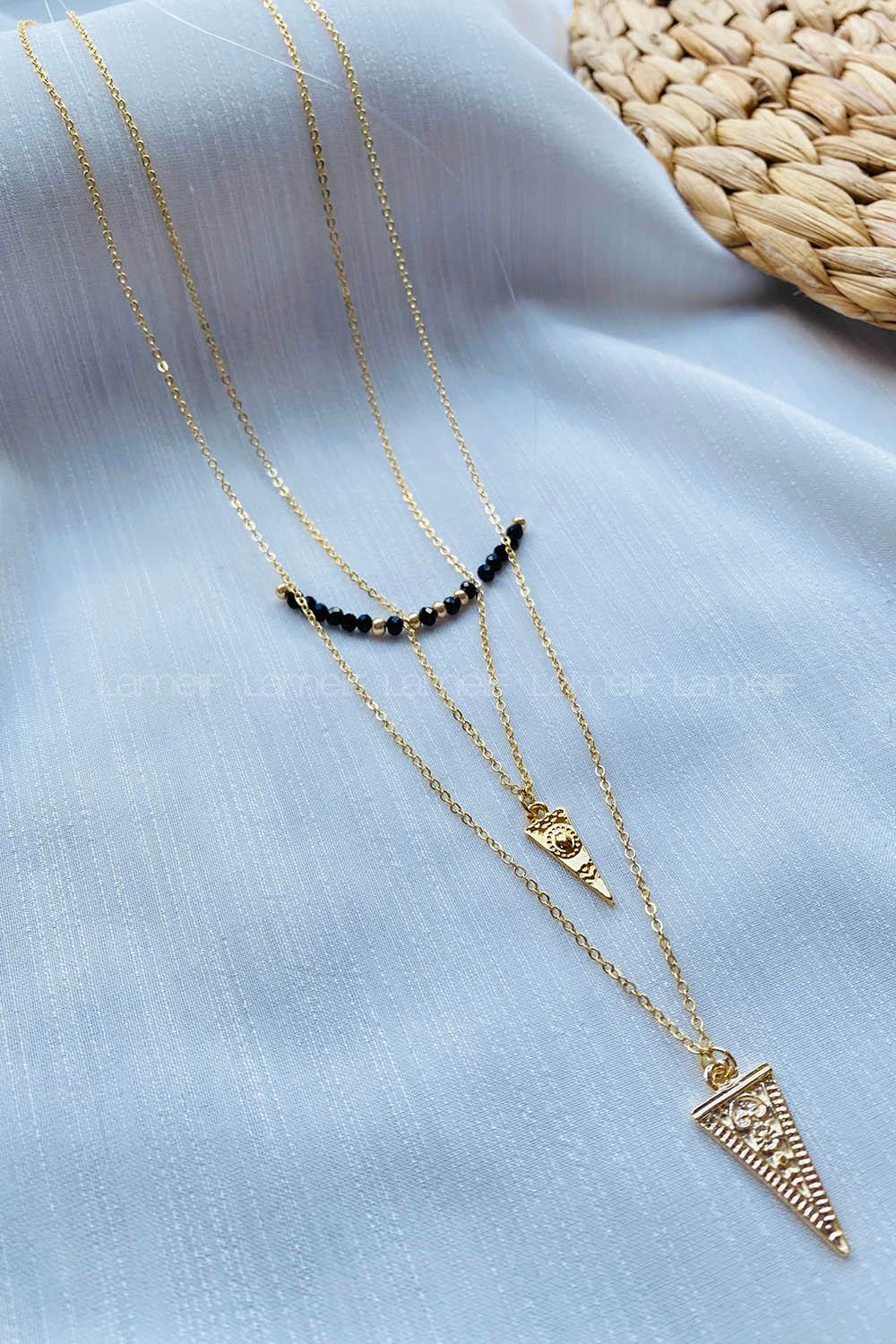 Modalamelif 3lü Geometrik Detay Kolye