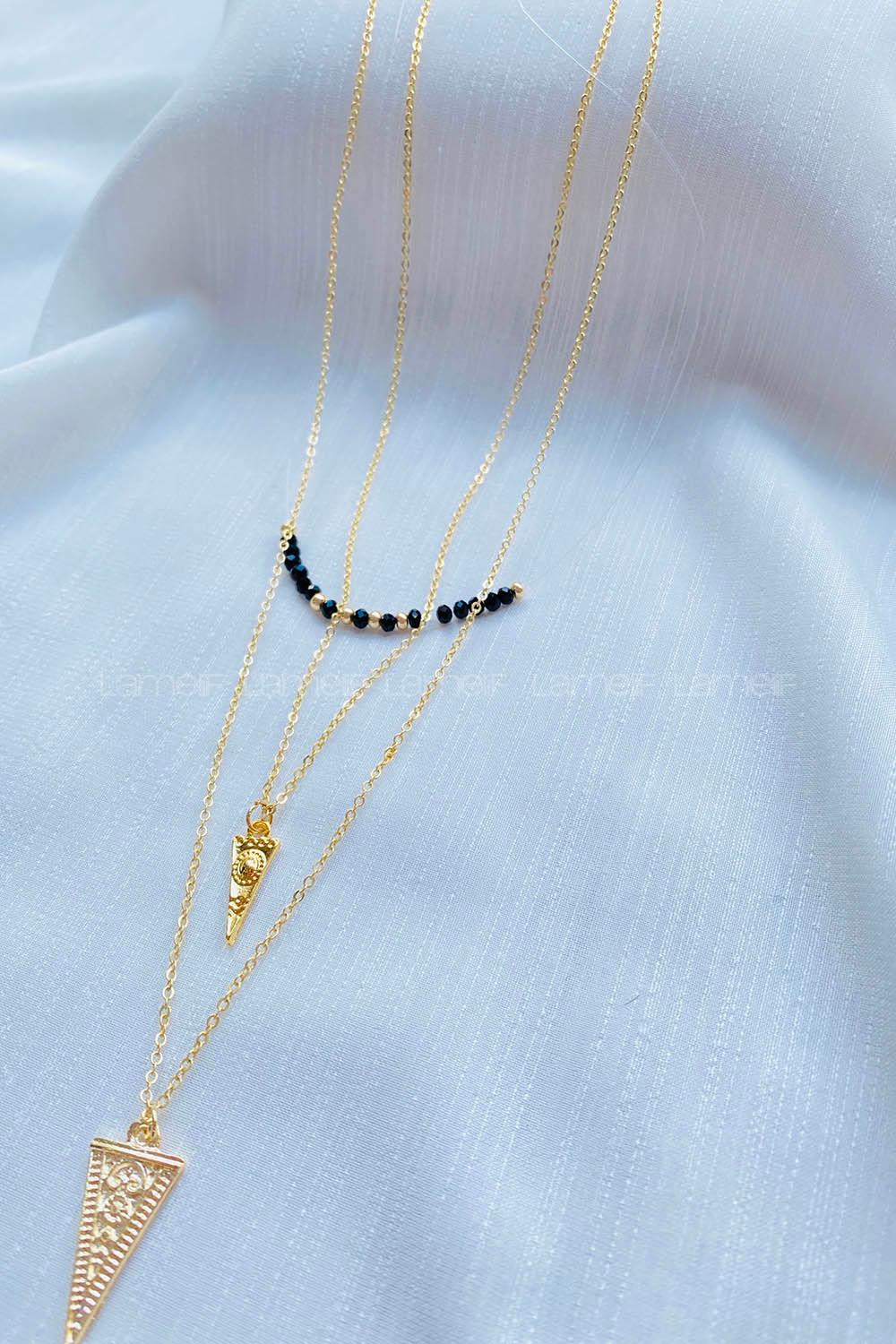 Modalamelif 3lü Geometrik Detay Kolye