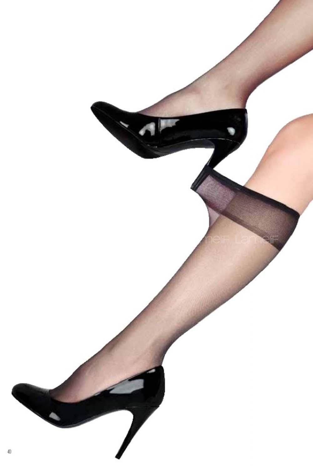 Lamelif İnce Dizaltı Çorabı 20 Denye Siyah