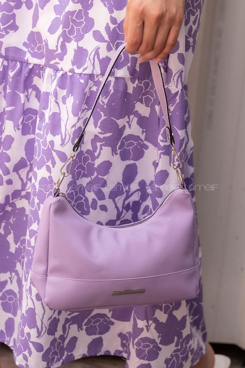 Modalamelif Kadın Saten Metal Detaylı Çanta Lila