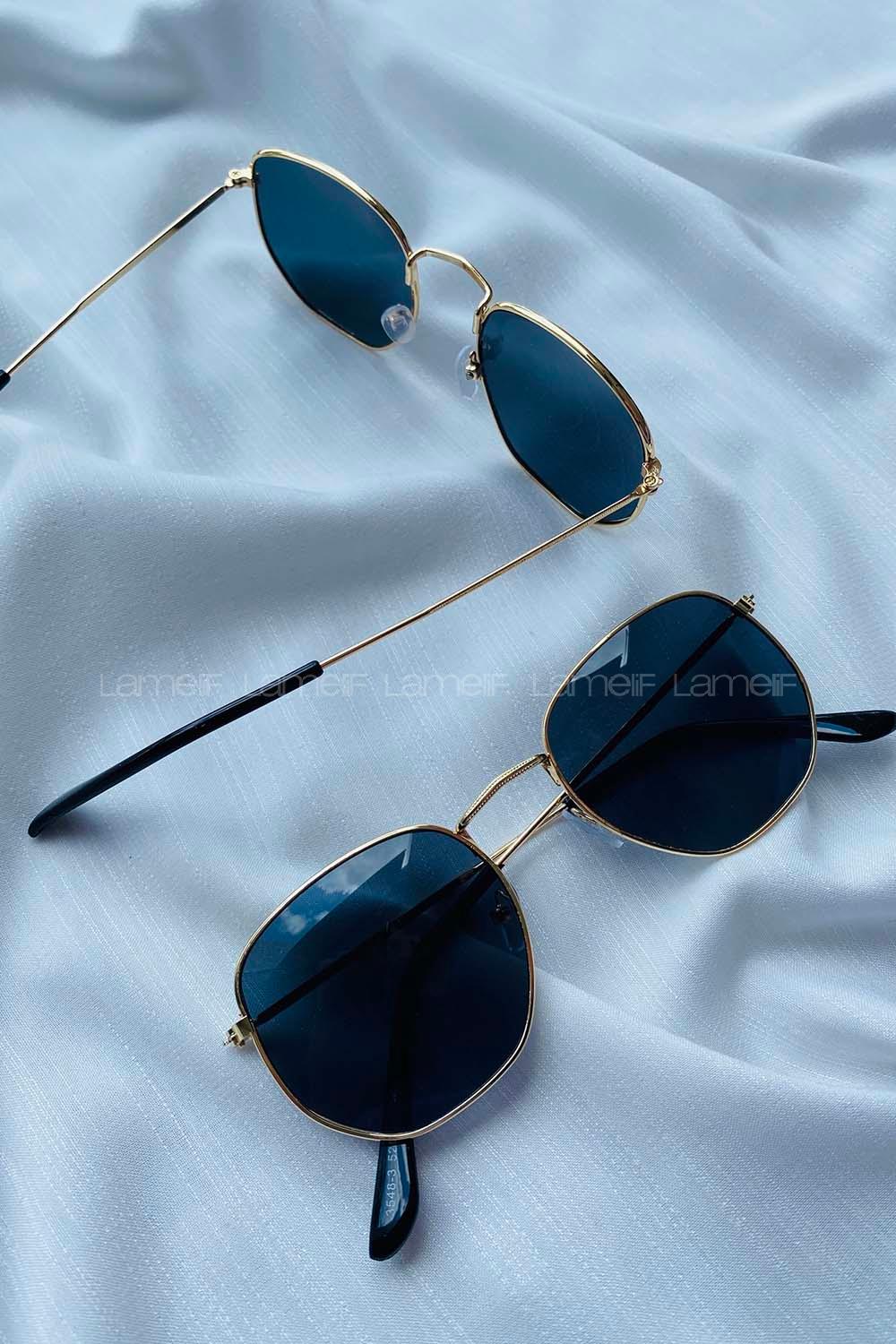 Modalamelif Peli Siyah Gold Çerçeve Gözlük