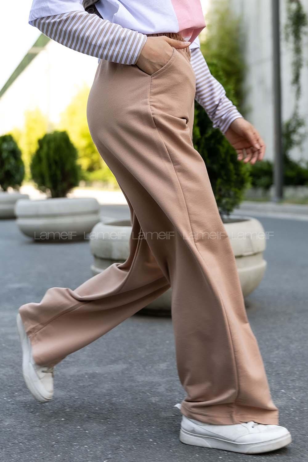 Modalamelif Everlast Bol Paça Eşofman Camel