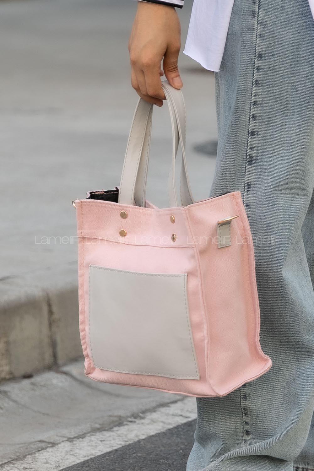 Modalamelif Kadın Garnili Organik Keten Kumaş Çapraz Çanta Pelly Pudra