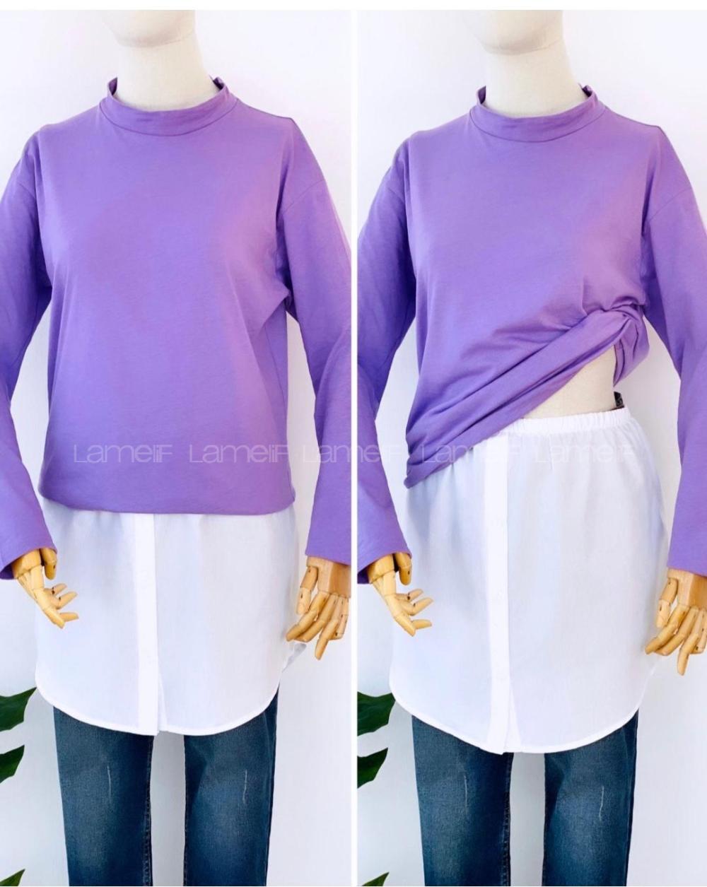 Modalamelif İçlik Etek Gömlek Beyaz