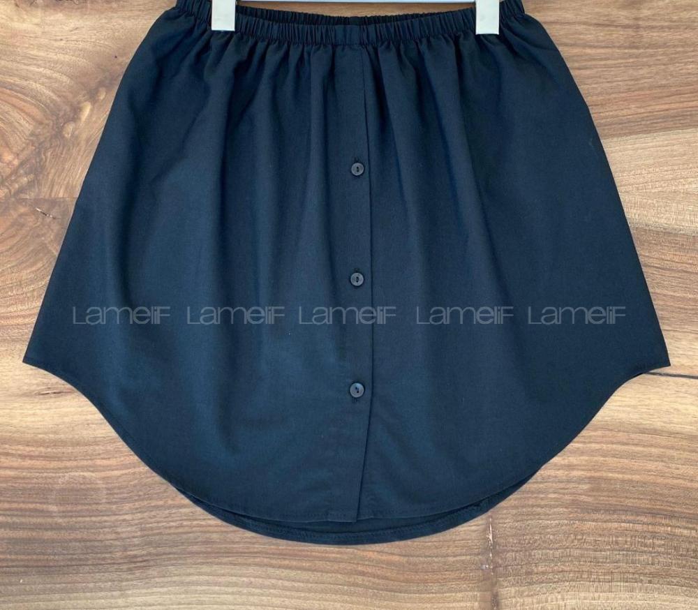 Modalamelif İçlik Etek Gömlek Siyah