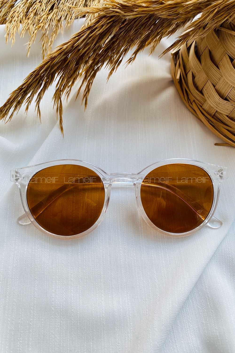 Modalamelif Kahverengi Rosa Şeffaf Çerçeve Güneş Gözlüğü